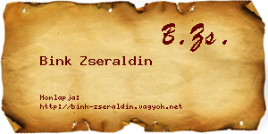 Bink Zseraldin névjegykártya